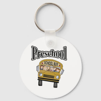 School Bus with Kids Preschool Key Ring