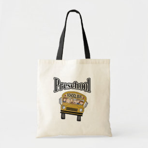 School Bus with Kids Preschool Tshirts and Gifts Tote Bag