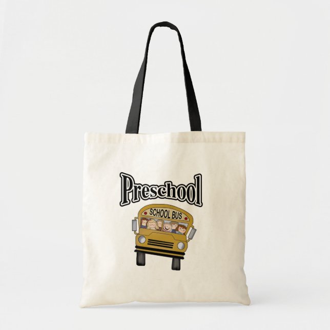School Bus with Kids Preschool Tshirts and Gifts Tote Bag (Front)