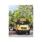 School Buses At Stop Sign In Spring