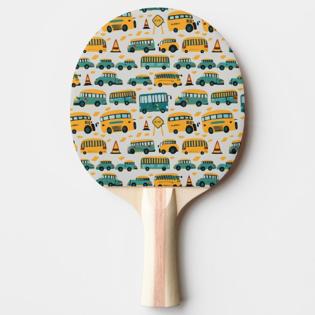 School Busses Ping Pong Paddle (Front)