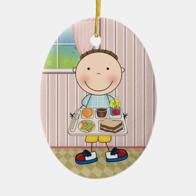 School Cafeteria Ceramic Tree Decoration (Front)