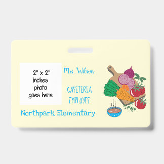 School Cafeteria Employee Photo Badge ID Badge