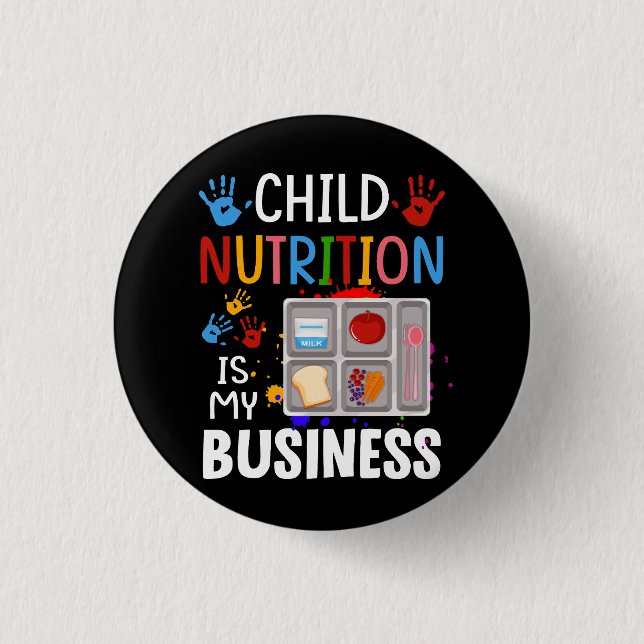 School Cafeteria Worker Lunch Lady Food Tray Child 3 Cm Round Badge (Front)