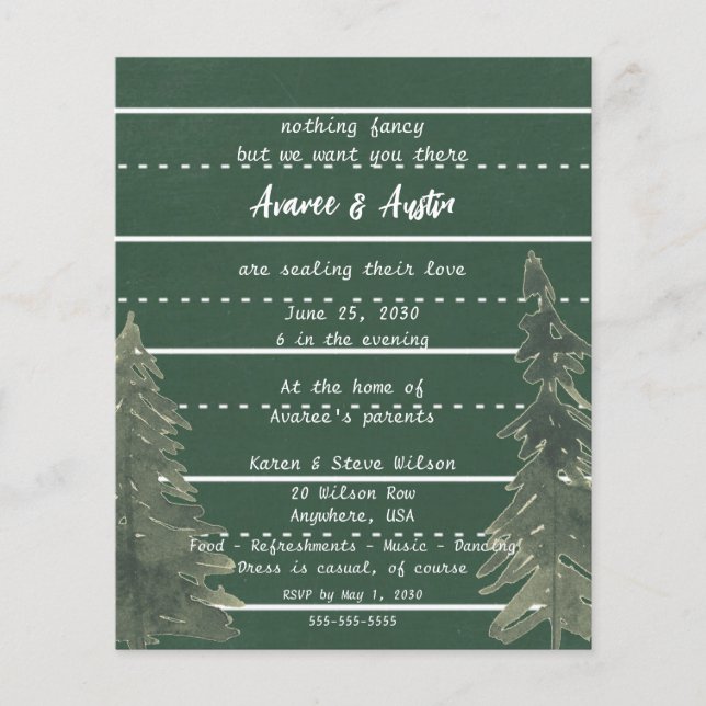 School Chalkboard Casual Wedding Invitation (Front)
