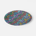 School Chaulkboard alphabet party paper plate
