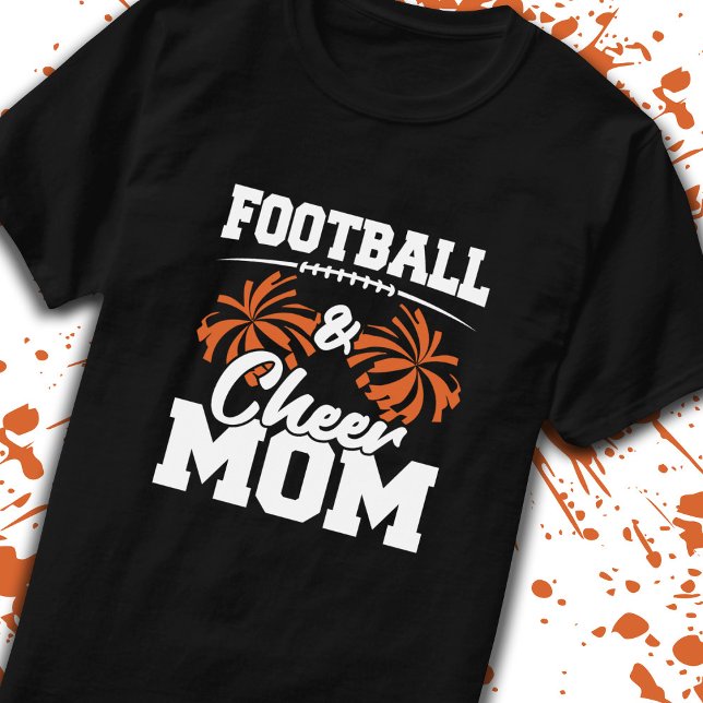 School Cheerleading - Football Cheer Mum T-Shirt (Elevate your mom game with our premium t-shirt design tailored for football & cheer moms! -Teemixer)