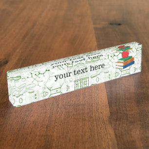 School chemical pattern nameplate