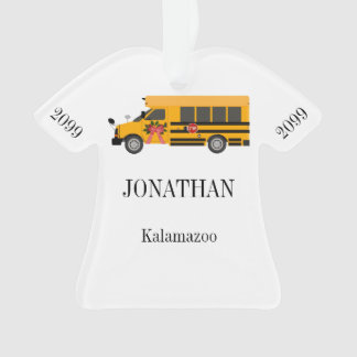 School Children Bus Personalised Acrylic Ornament