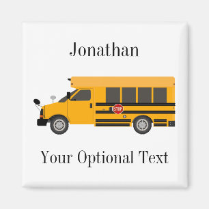 School Children Bus Square Magnet