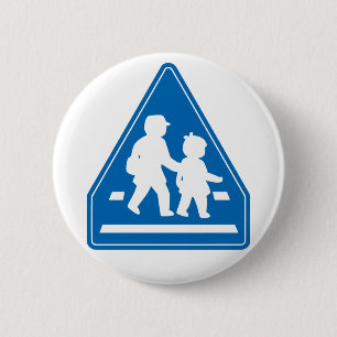School Children Crossing >> Japanese Traffic Sign 6 Cm Round Badge