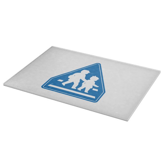 School Children Crossing >> Japanese Traffic Sign Cutting Board (Corner)