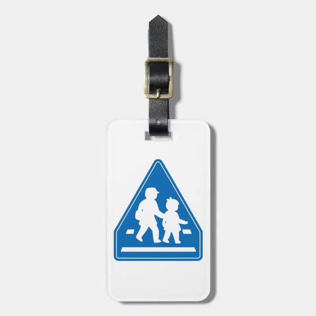 School Children Crossing >> Japanese Traffic Sign Luggage Tag (Front Vertical)
