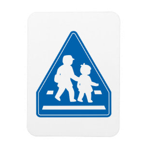 School Children Crossing >> Japanese Traffic Sign Magnet