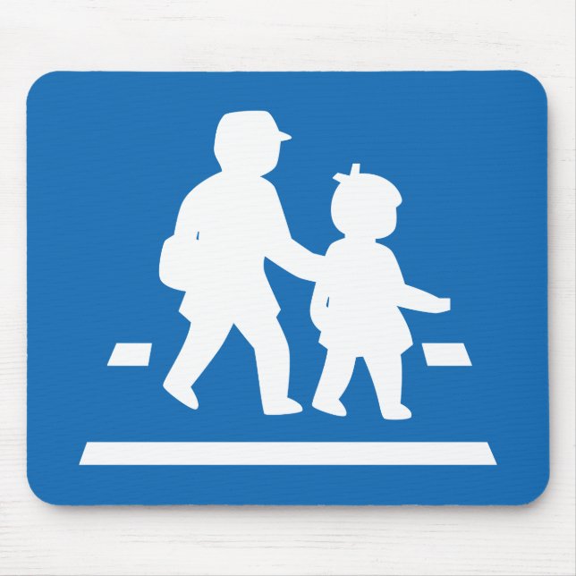 School Children Crossing >> Japanese Traffic Sign Mouse Mat (Front)