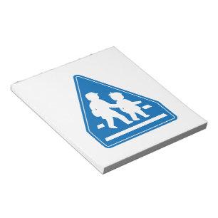 School Children Crossing >> Japanese Traffic Sign Notepad