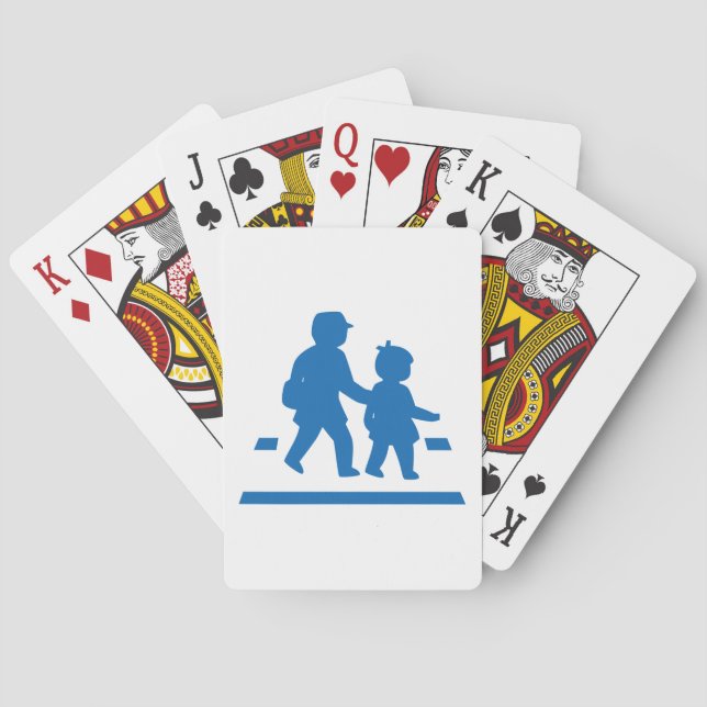 School Children Crossing >> Japanese Traffic Sign Playing Cards (Back)