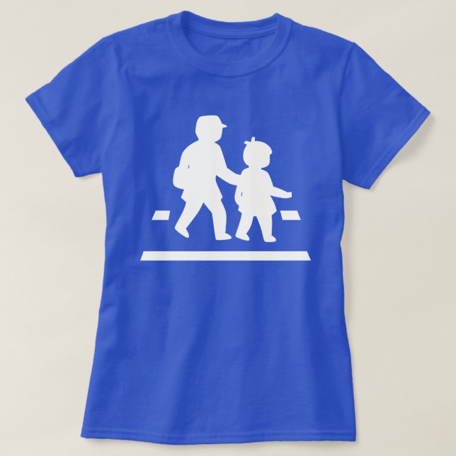 School Children Crossing >> Japanese Traffic Sign T-Shirt (Design Front)