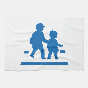 School Children Crossing >> Japanese Traffic Sign Tea Towel