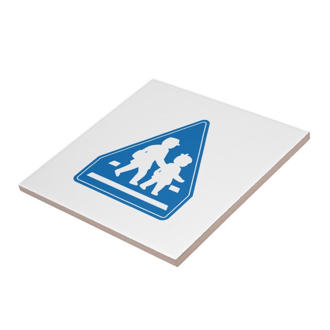School Children Crossing >> Japanese Traffic Sign Tile (Side)