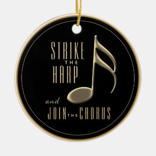 School Chorus Winter Ornament Black and Gold