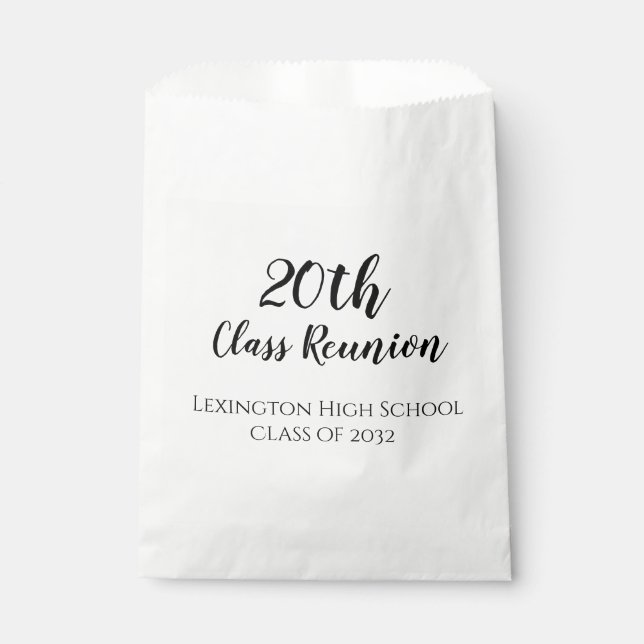 School Class Reunion Custom Favour Bags (Front)