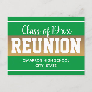 School Class Reunion Save the Date Green Announcement Postcard