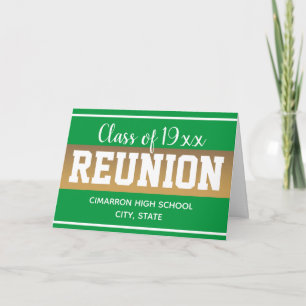 School Class Reunion Save the Date Green Card