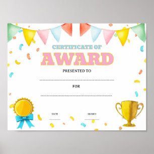School classroom achievement award editable poster