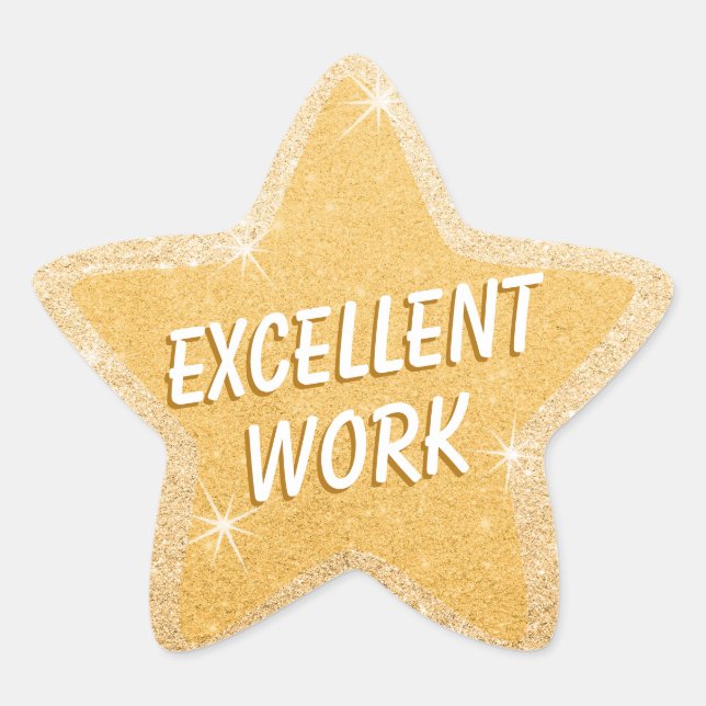 School Classroom Gold Star Star Sticker (Front)