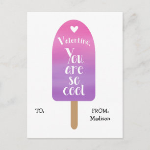 School Classroom Valentine Cards for Kids Popsicle