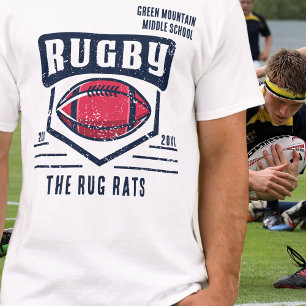 School Club Team League Name Year Rugby  T-Shirt