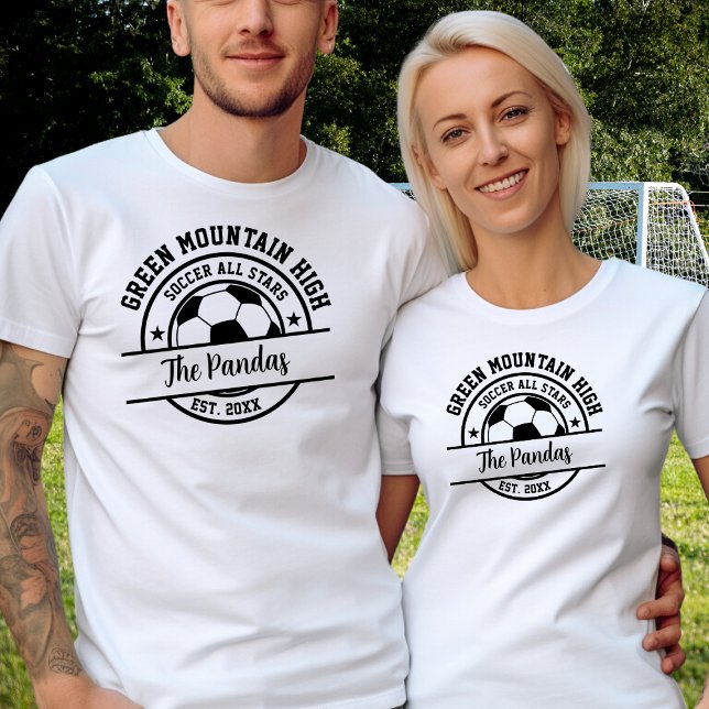 School Club Team Name Number Soccer T-Shirt (Creator Uploaded)