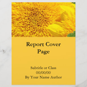 School College Class Report cover page Sunflowers Letterhead Design
