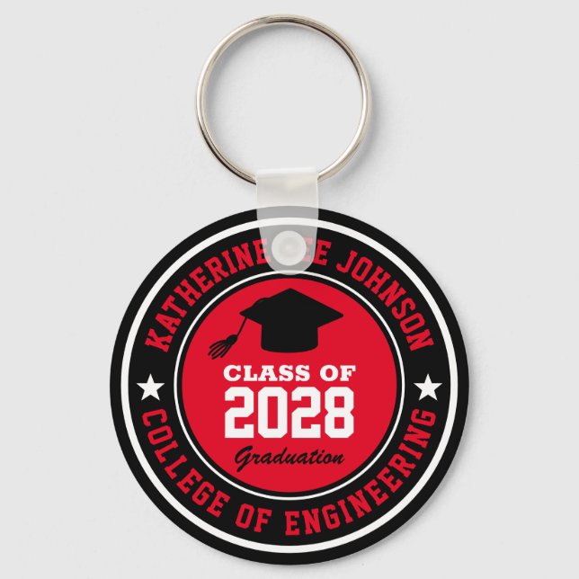 School College Graduation Class Of Custom Colour Key Ring (Front)