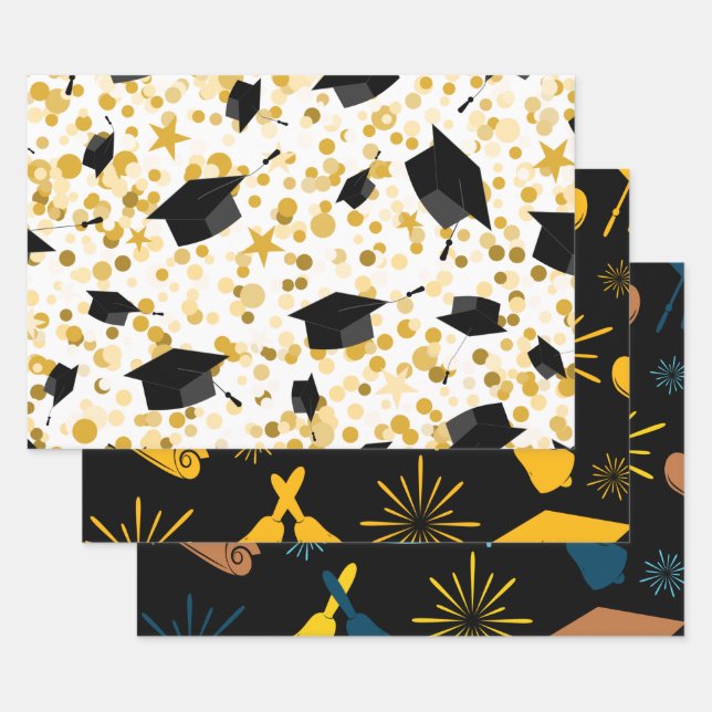 School, College, University Graduation Theme  Wrapping Paper Sheet (Set)
