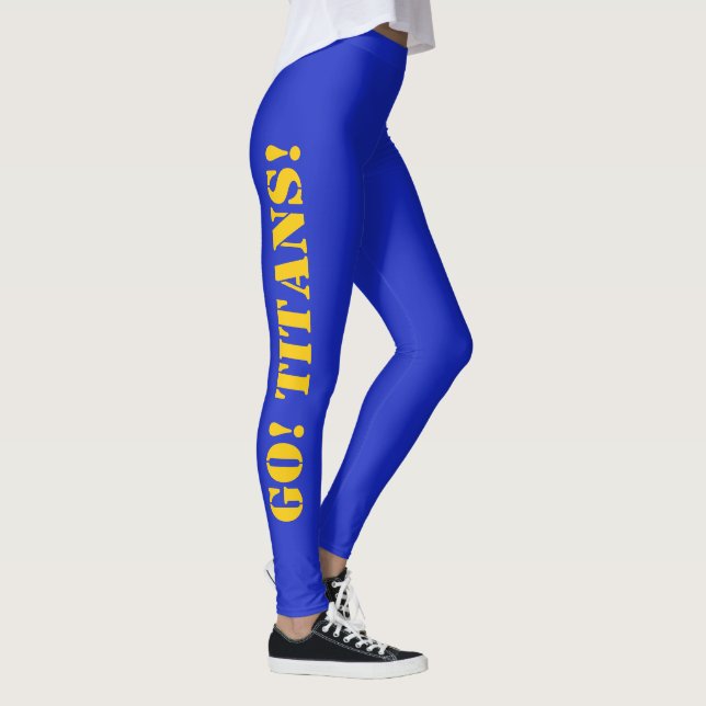 SCHOOL COLORS Leggings Cheerleader Blue Gold (Right)