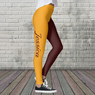 School COLORS Maroon and Gold Leggings Cheerleader