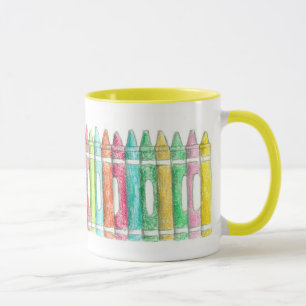 School Colour Crayon Elementary School Teacher Mug
