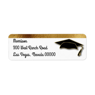 School Colour Gold Graduation Cap Monogram