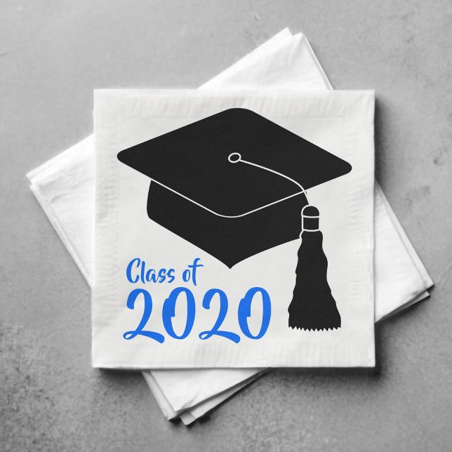 School Colours Blue Class Year Napkin (Creator Uploaded)