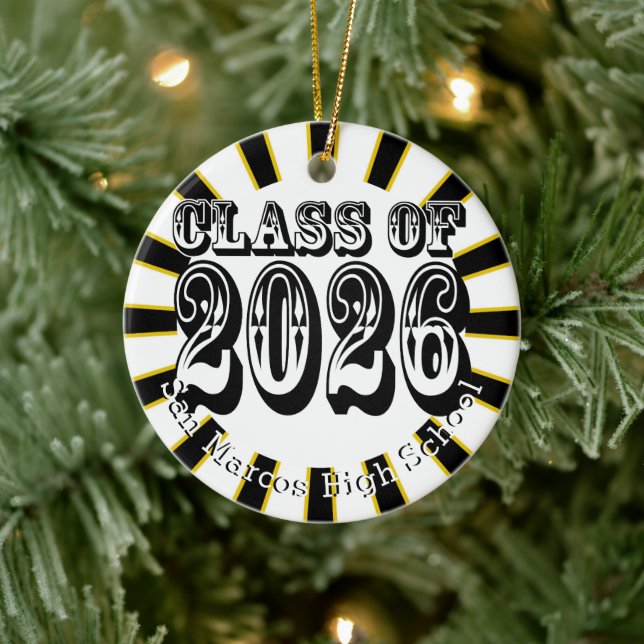 School Colours Class of 2026 Photo Ceramic Tree Decoration (Tree)