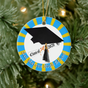 School Colours Class of 2026 Photo Ceramic Tree Decoration