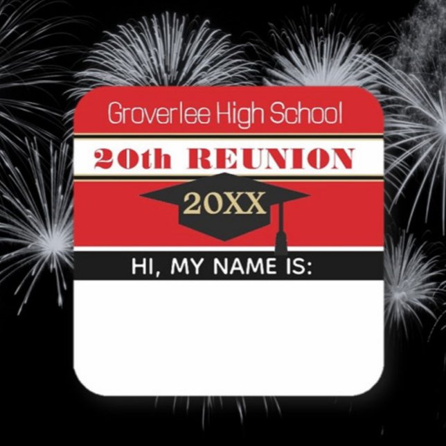 School Colours! Class Reunion Name tag Sticker (Creator Uploaded)