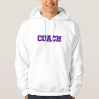 School Colours COACH Mens Hoodie, Purple White Hoodie