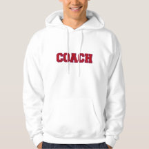 School Colours COACH Mens Hoodie, Red Blue