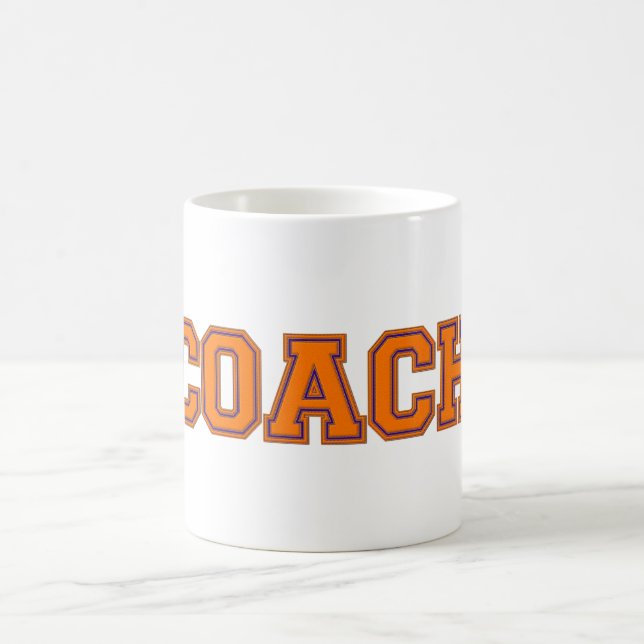 School Colours COACH Mug, Orange-Blue Coffee Mug (Center)