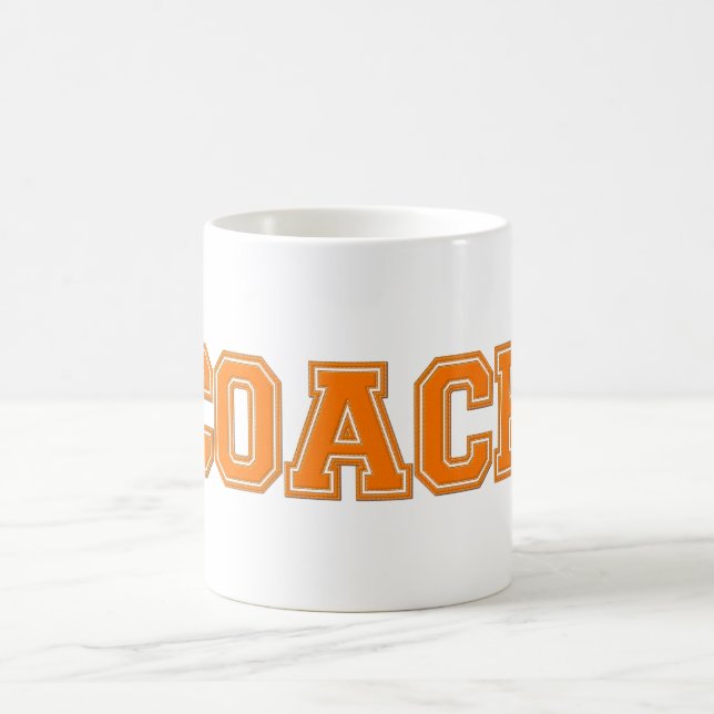 School Colours COACH Mug, Orange-White Coffee Mug (Center)