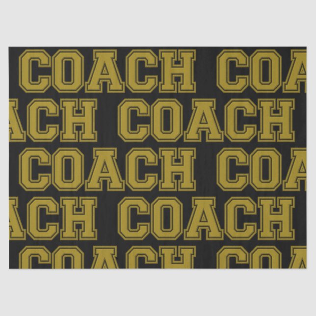 School Colours COACH Varsity Letters-Black-Gold Tissue Paper (Front)
