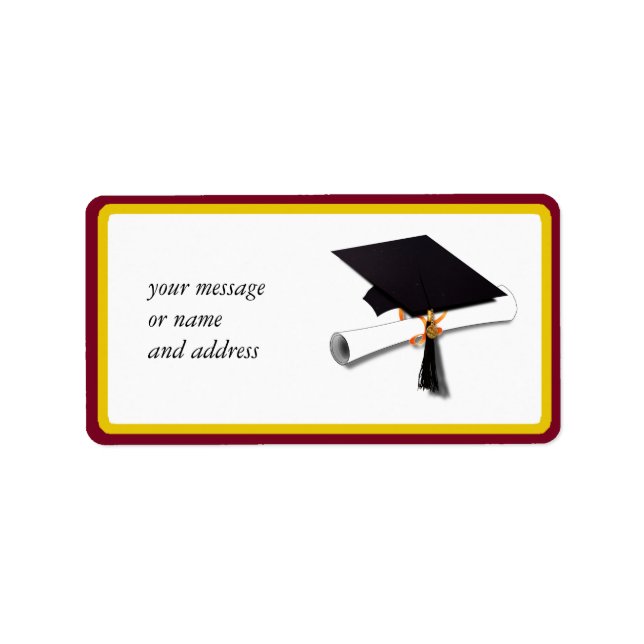 School Colours Gold & Red for The Graduate Label (Front)